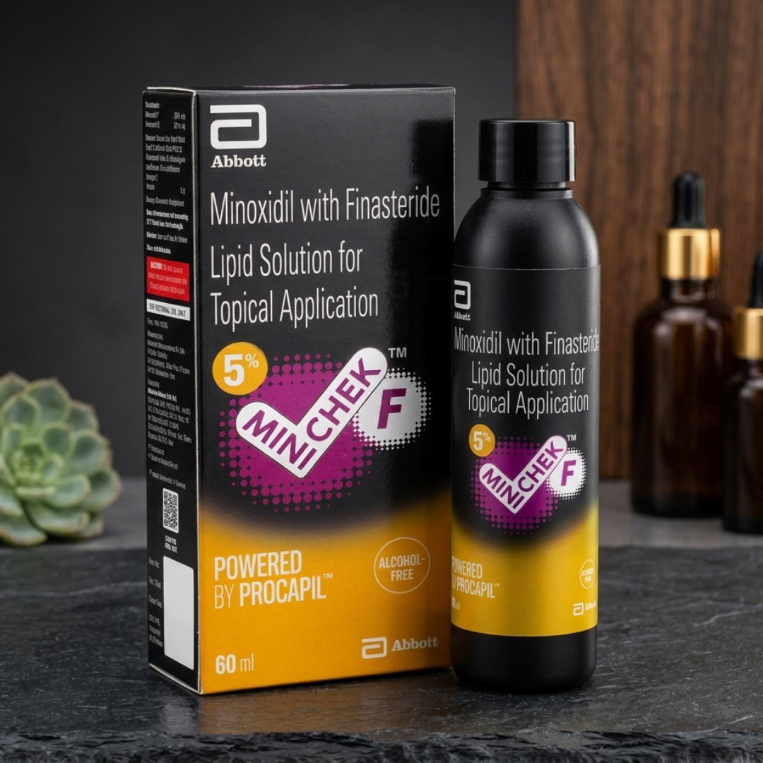 Minichek F 5% Solution 60 ml for Hair Regrowth & Hair Fall Control